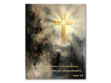 The Light shines in the darkness (John 1:5) Digital download printable art